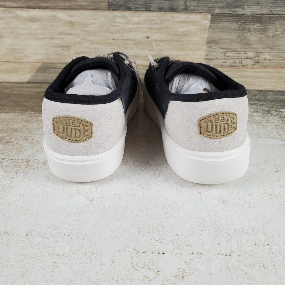 Hey Dude Cody Kids Loafer Shoes Sz 13 C13 Black White Low Top Round Toe Lace Up